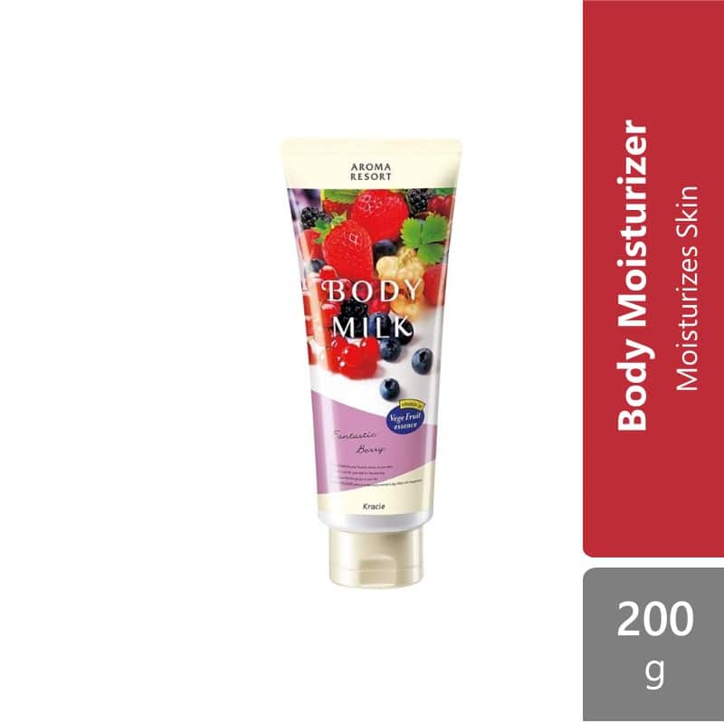 kracie-aroma-resort-body-milk-200g-dreamy-bloom-rose-happy-sweet-peach-fantasic-berry-fine-apple-gardenia-berry