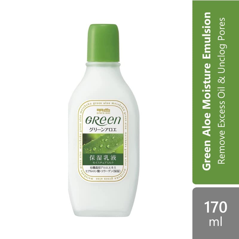 meishoku-green-aloe-lotion-170ml-astringent-moisture-emulsion-remove-excess-oil-unclog-pores product image 1