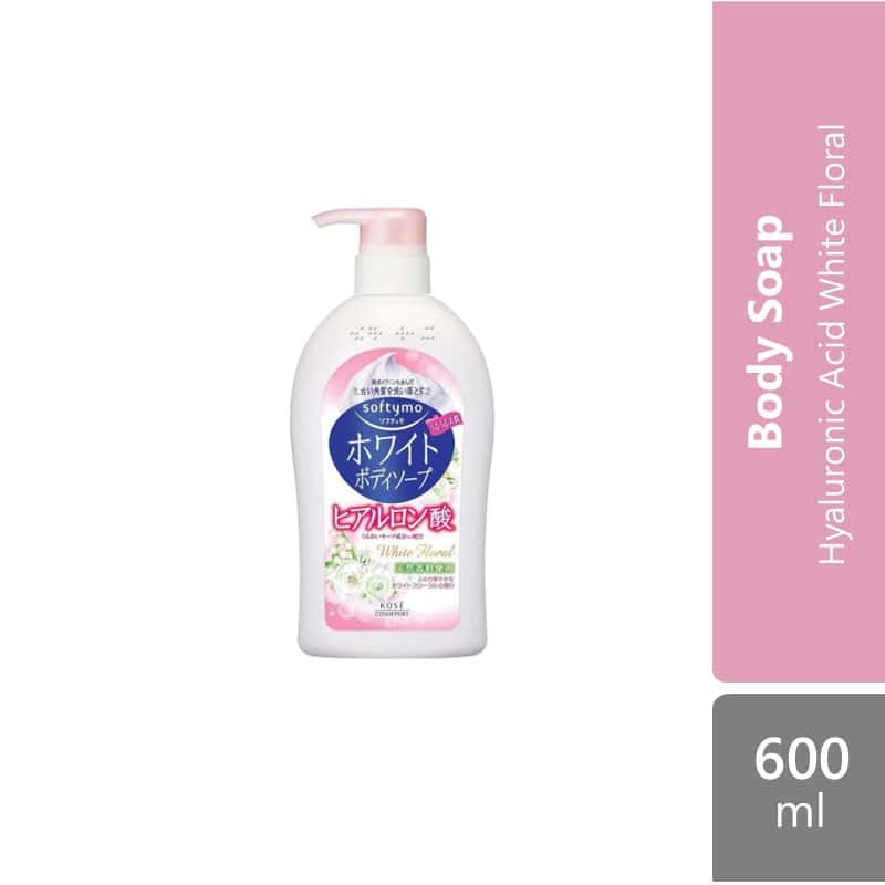 kose-cosmeport-softymo-white-body-soap-hyaluronic-acid-white-floral-600ml product image 1