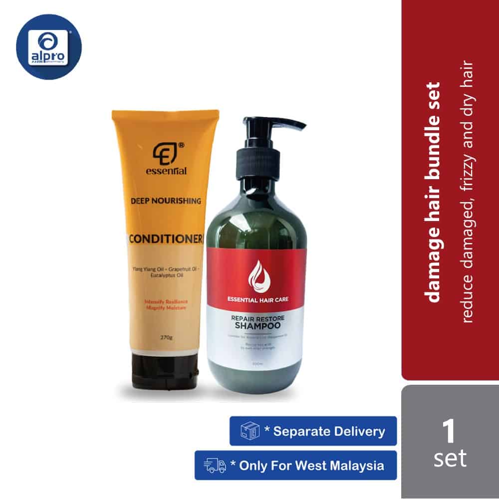 essential-hair-care-damage-hair-bundle-set-strengthen-silky-hair-and-promote-hair-growth