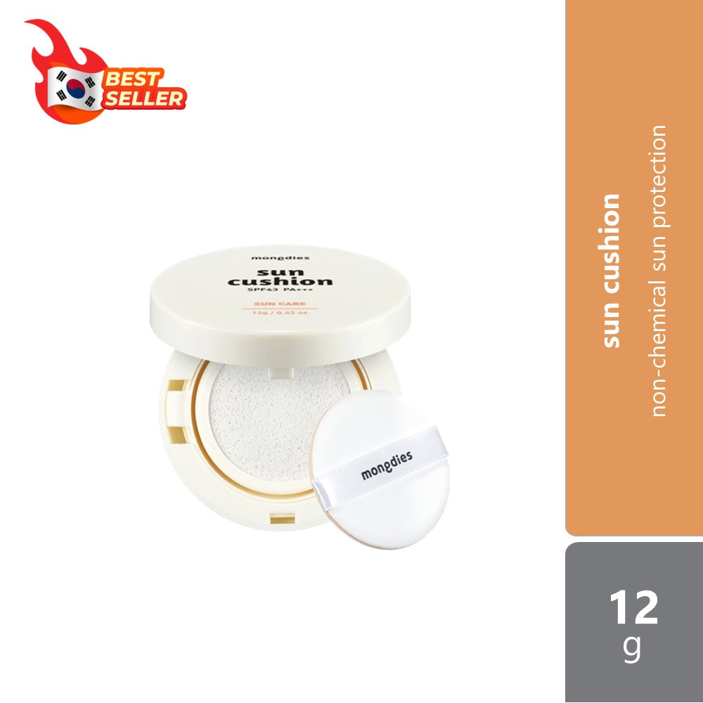 mongdies Excellent Sun Cushion SPF43 PA+++ 12g | Seamless Sun Protection