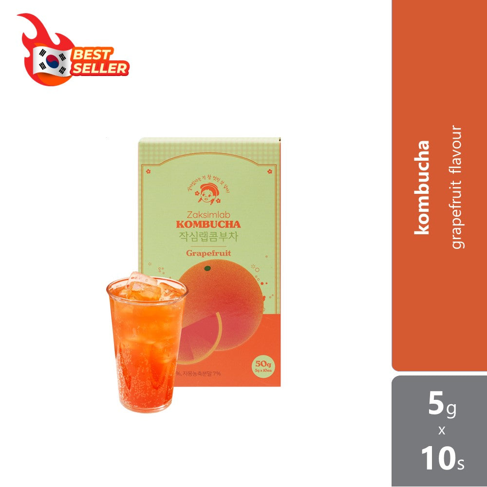 Zaksimlab Kombucha - Grapefruit Flavour 5g ×10s | Rich Kombucha Flavour