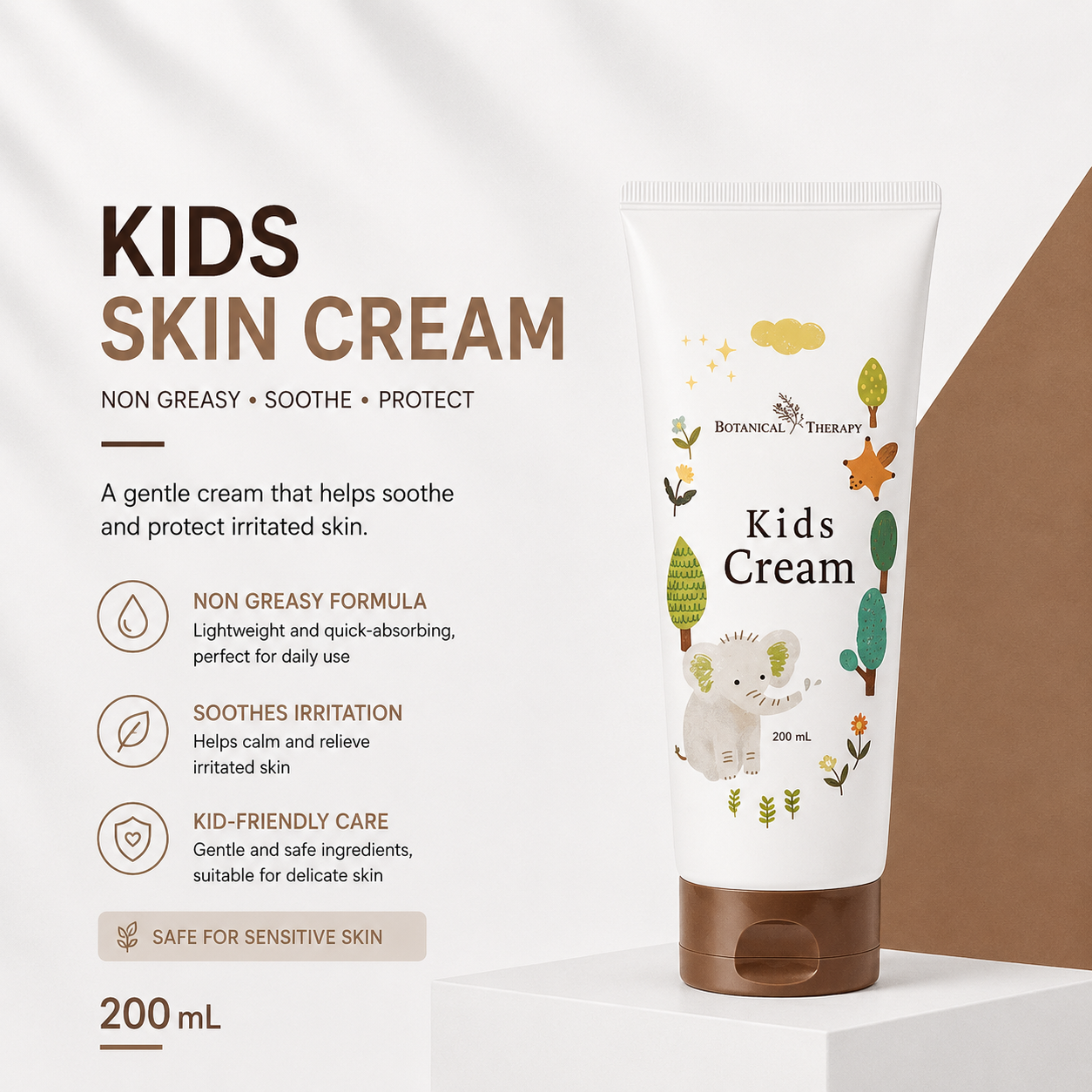 Botanical Therapy Kids Moisture Cream 200mL | Non-Greasy Soothe Irritated Skin
