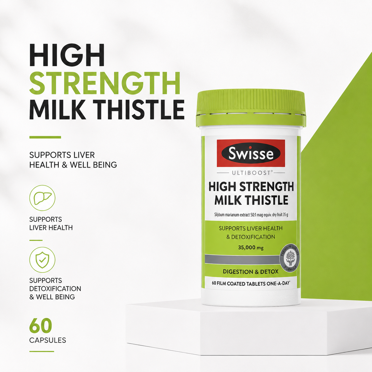 Swisse Ultiboost High Strength Milk Thistle 60 Tablets | Support Liver Health & Well Being