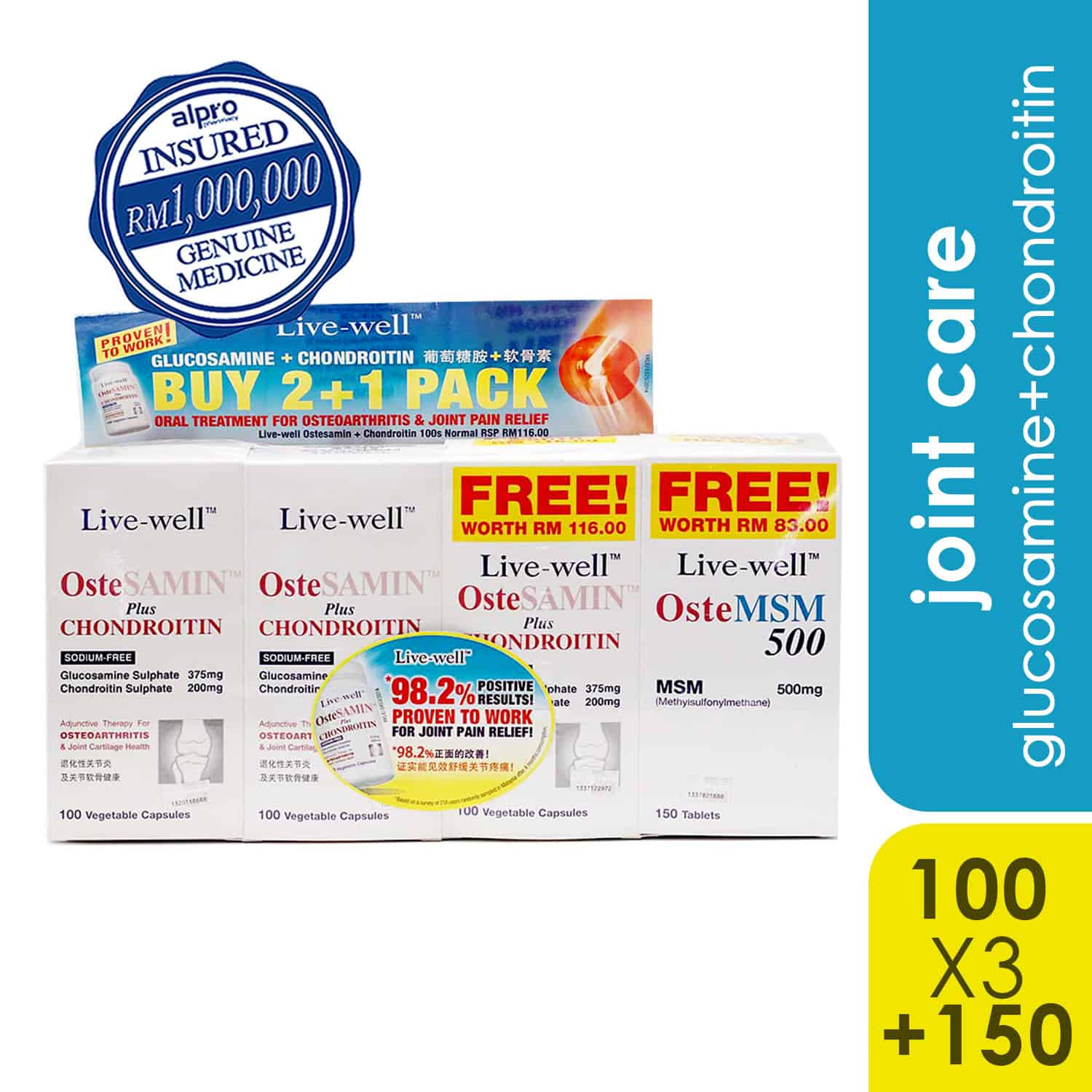 live-well-ostesamin-glucosamine-100sx3-free-ostemsm
