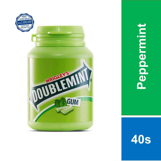 doublemint-bottle-peppermint-58gm-40-pellets-chewing-gum-fresh-breathe-cooling