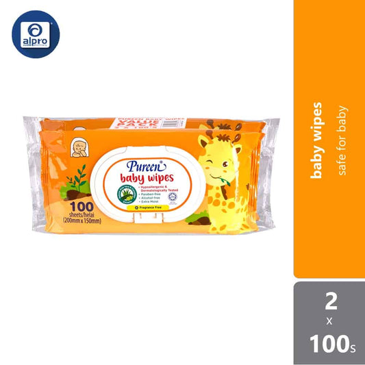 pureen-baby-wipes-fragrance-free-2-x-100s-value-pack