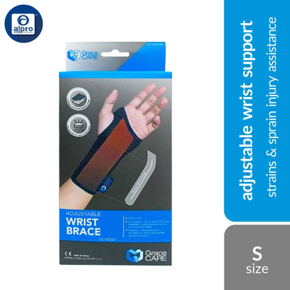 grace-care-adjustable-wrist-brace-ws224-size-s-m-strains-sprain-injury-assistance-s