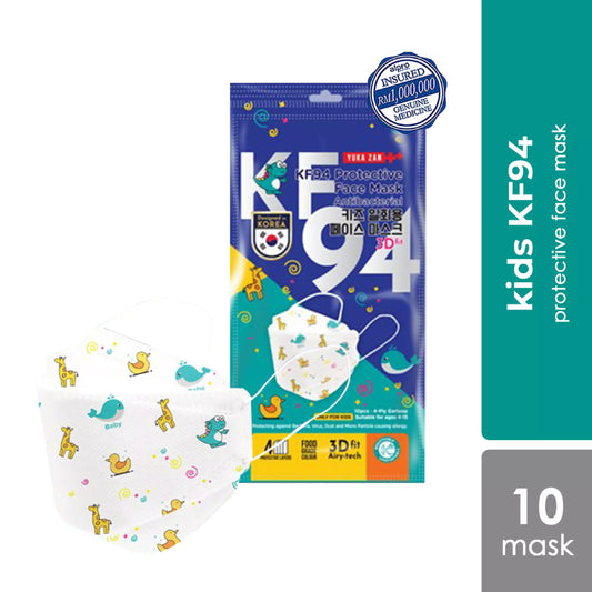 yuka-zan-kf94-protective-face-mask-antibacterial-for-kids-x10s