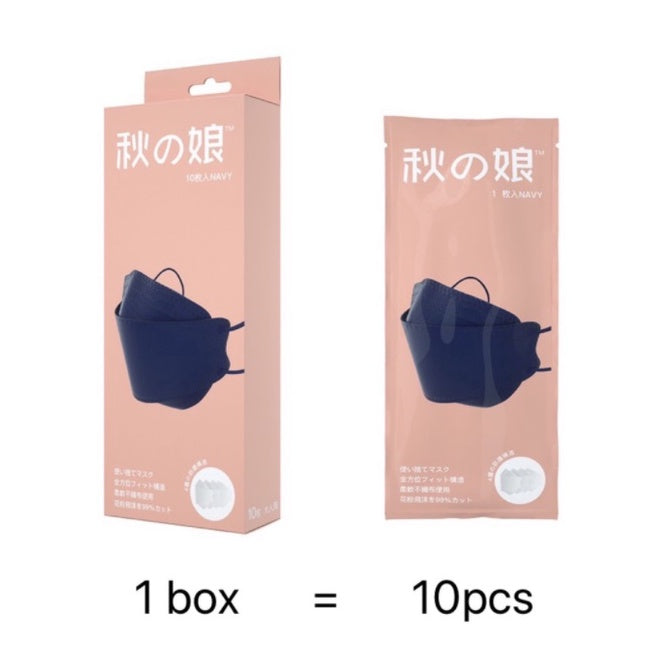aki-no-musume-kf94-protective-face-mask-10s-box-box-navy-blue