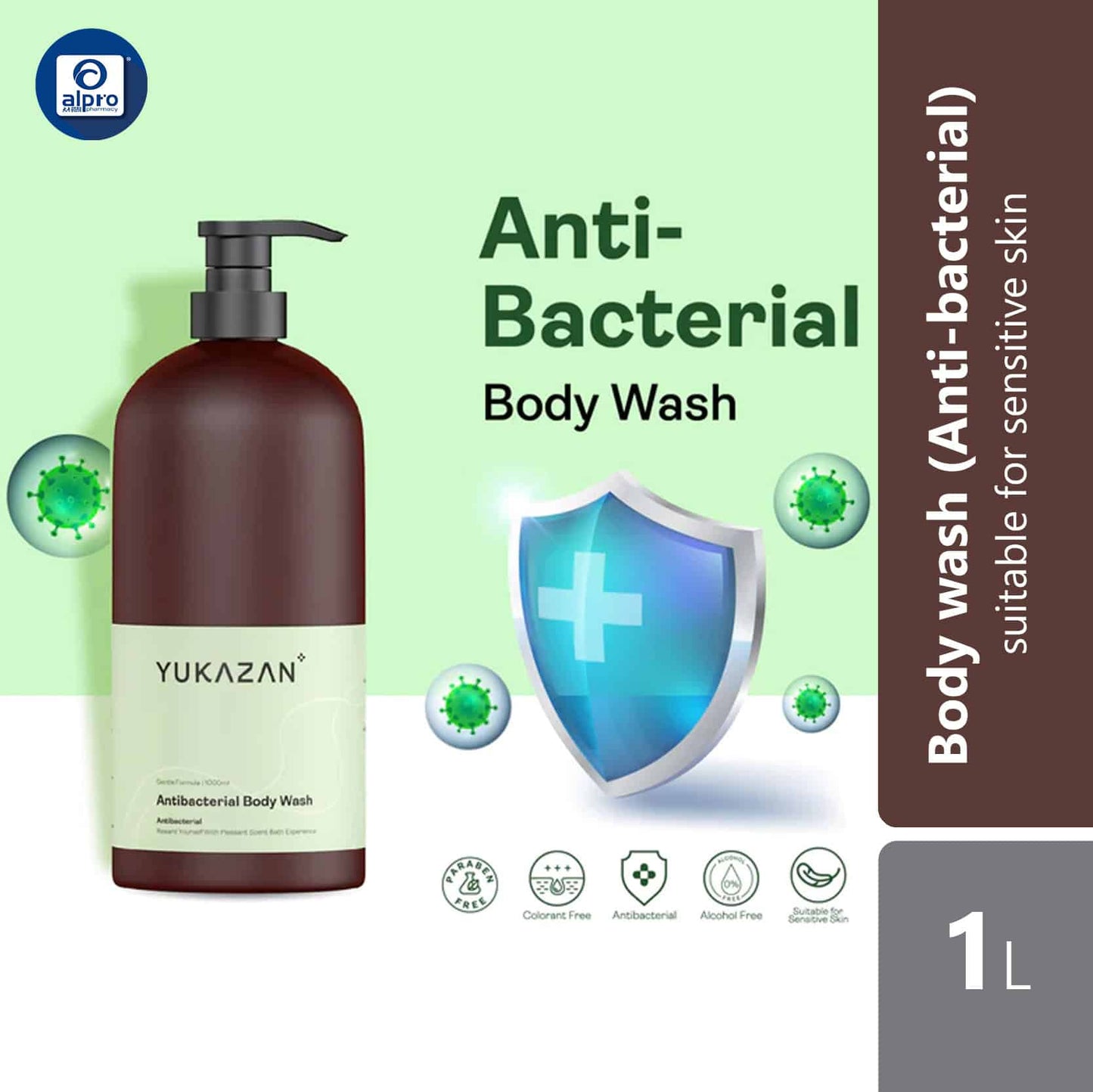 yukazan-body-wash-1000ml-english-pear-fresh-bouquet-antibacterial product image 1