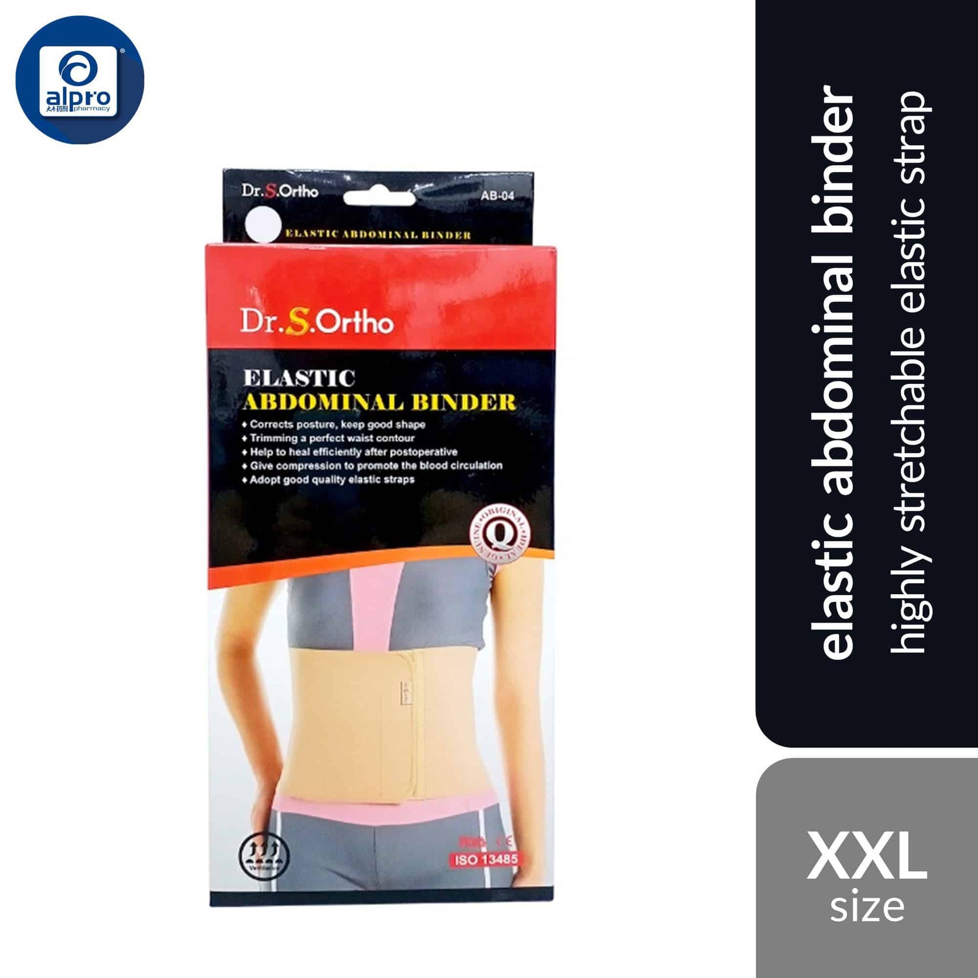 dr-s-ortho-elastic-abdominal-binder-ab-04-size-s-m-l-xl-xxl-highly-stretchable-elastic-strap-xxl