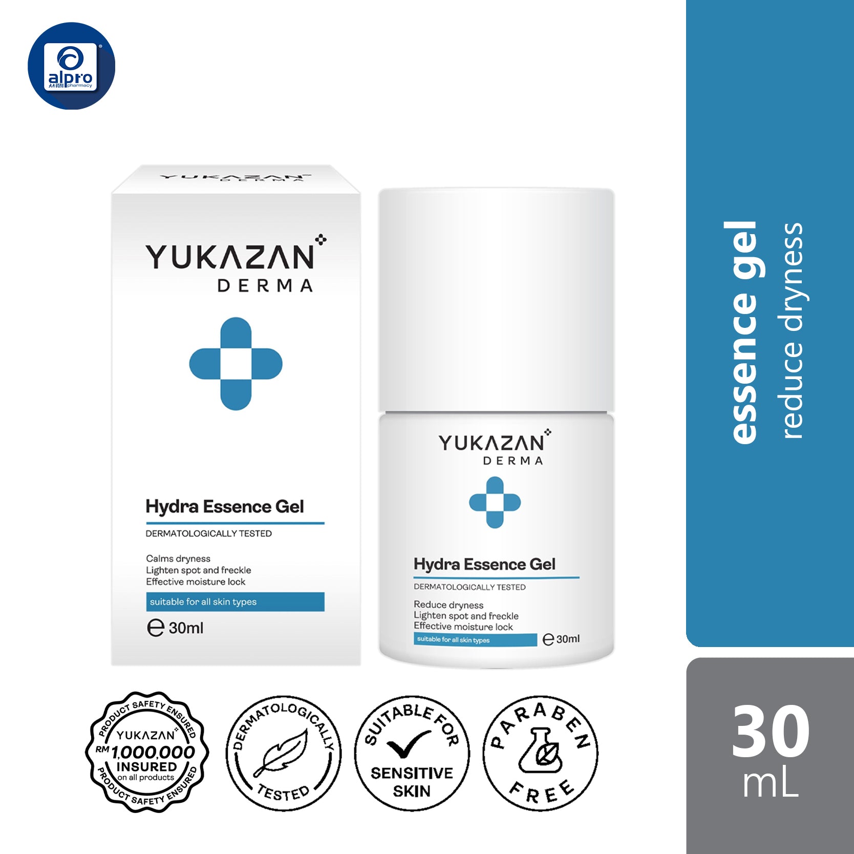 yukazan-dermahydra-essence-gel-30ml-reduce-dryness-anti-aging-lighten-spot-and-freckle