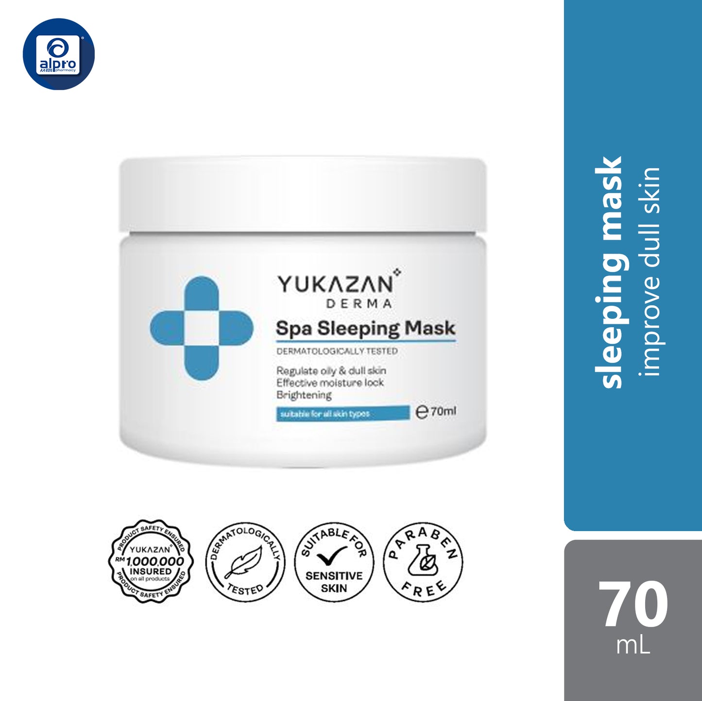 yukazan-dermaspa-sleeping-mask-70g-regulate-oily-skin-remove-dead-skin-improve-dull-skin