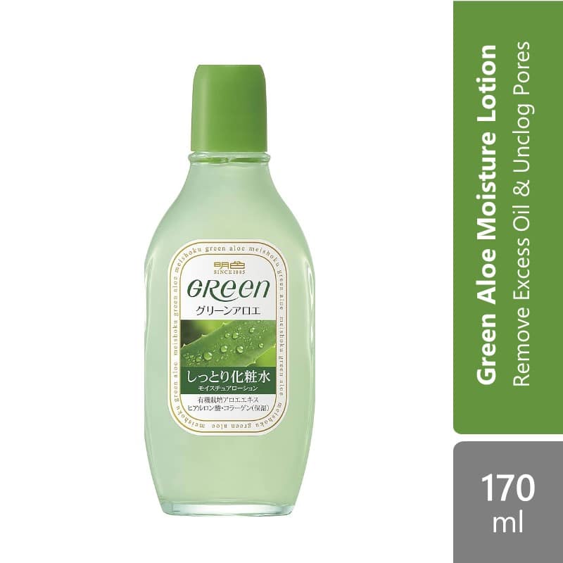 meishoku-green-aloe-lotion-170ml-astringent-moisture-emulsion-remove-excess-oil-unclog-pores product image 1