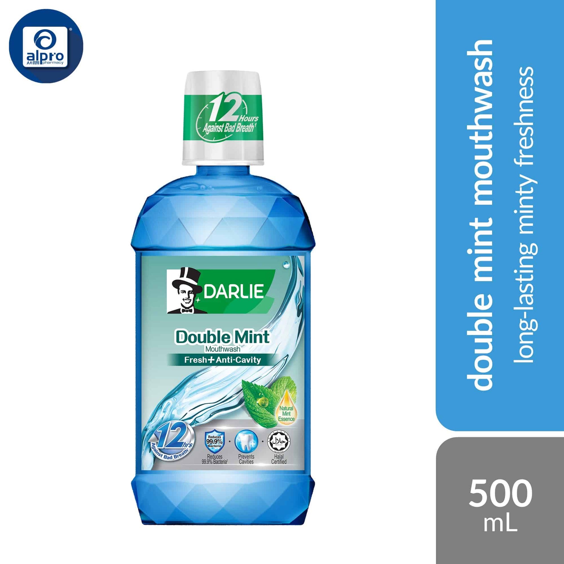 darlie-mouth-rinse-500ml-double-mint-green-tea-long-lasting-freshness product image 1