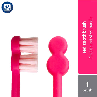 one-morning-toothbrush-green-purple-blue-red-1s-flexible-and-sleek-handle-red