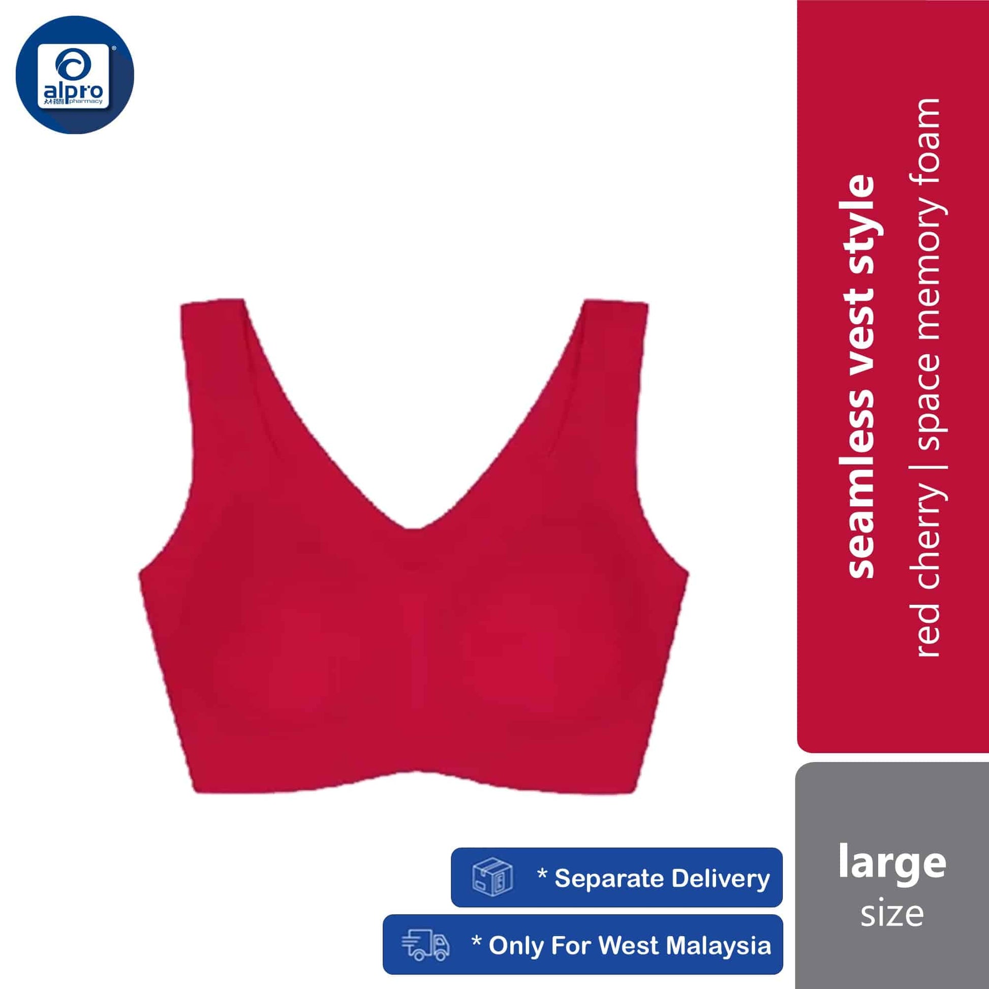 crown-seamless-vest-style-bra-red-cherry-regular-large-size-comfy-space-memory-foam-large