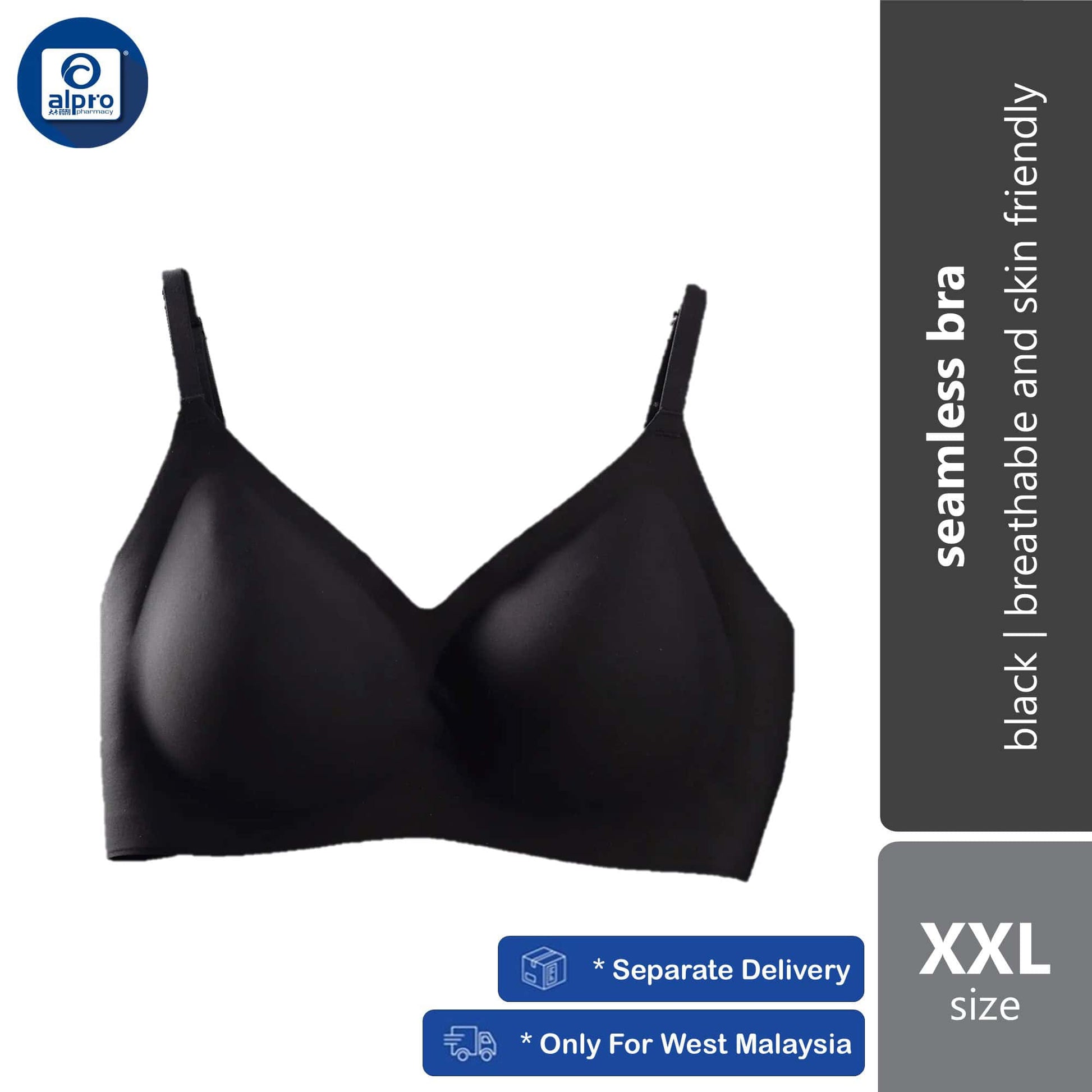 crown-seamless-bra-black-size-s-m-l-xl-xxl-breathable-and-skin-friendly-xxl