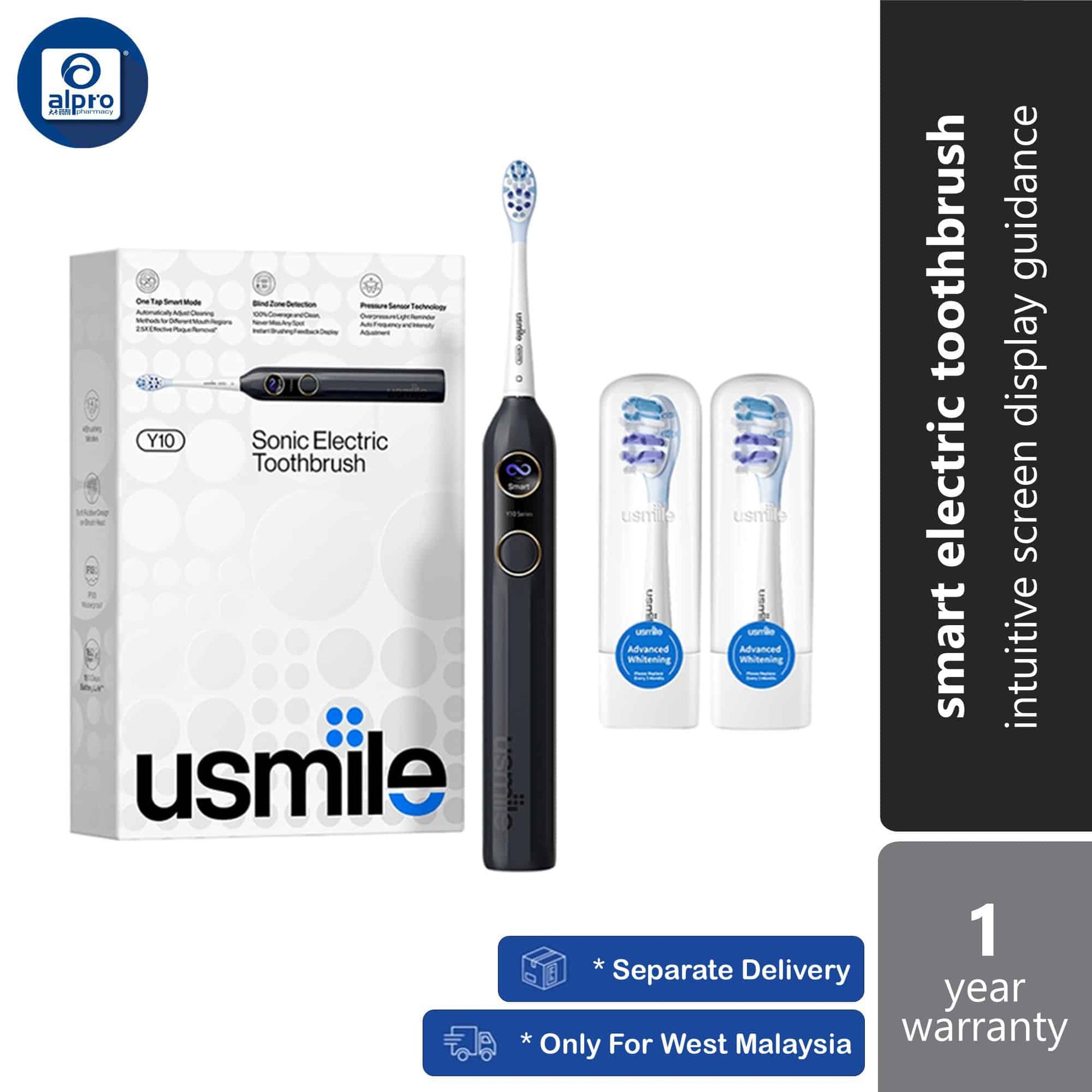 usmile-y10-smart-electric-toothbrush-white-black-intuitive-screen-display-guidance-black