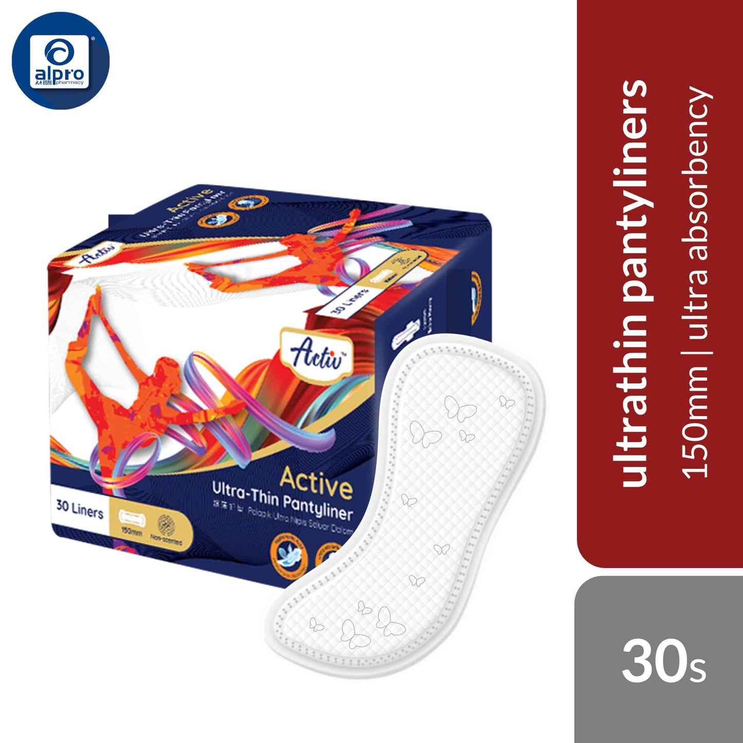 respack-activ-ultra-thin-panty-liner-wing-pad-breathable-ultra-absorbency product image 1
