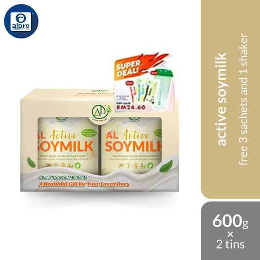 al-active-soymilk-plus-600g-x2s-free-3-sachets-and-shaker-improve-digestive-and-immune-system