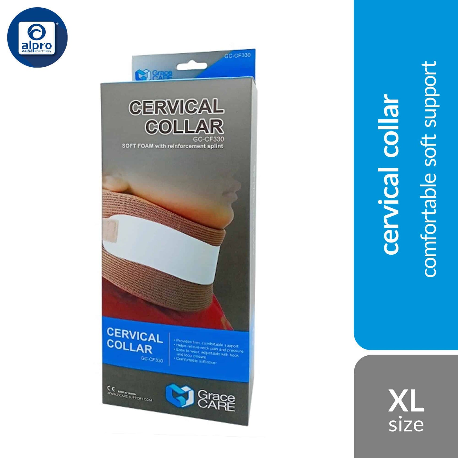 grace-care-cervical-collar-with-soft-foam-cf330-size-s-m-l-xl-comfortable-soft-support-xl