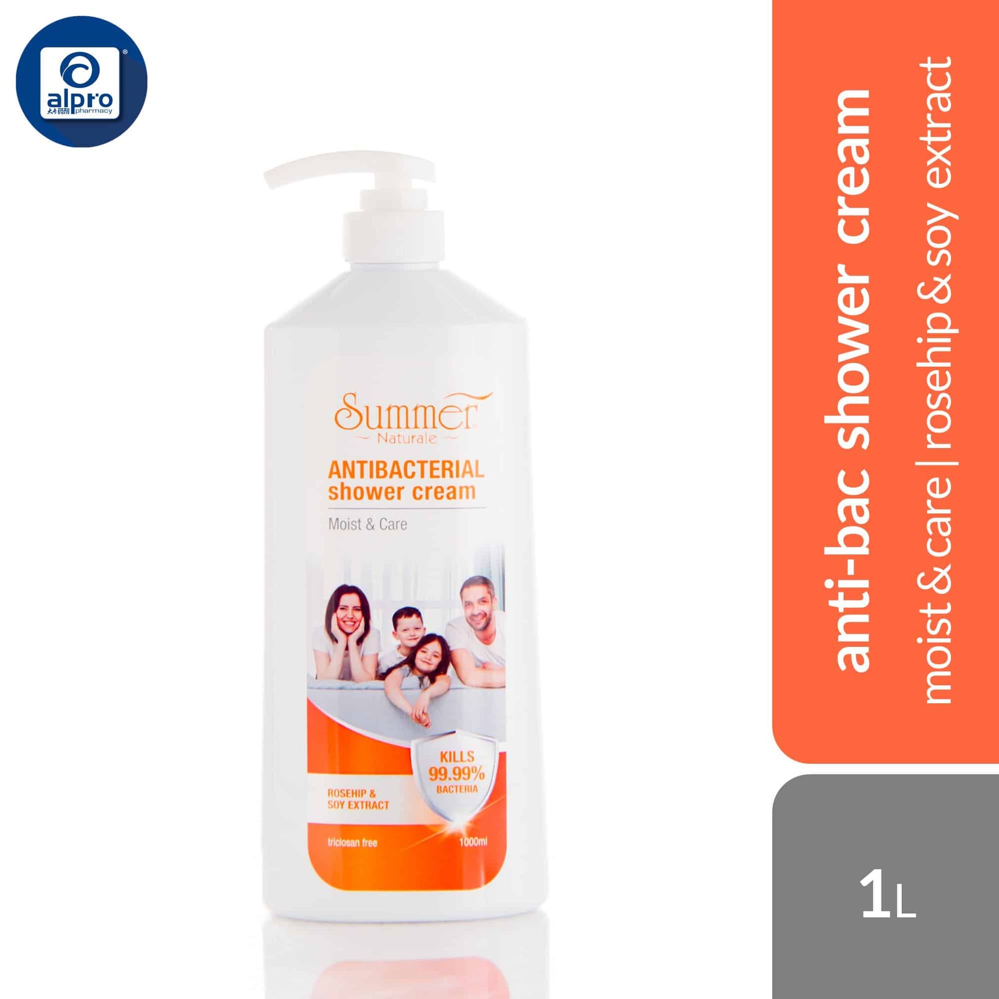 summer-naturale-anti-bacterial-shower-cream-moisturizing-cool-fresh-active-1l-long-lasting-skin-protection product image 1