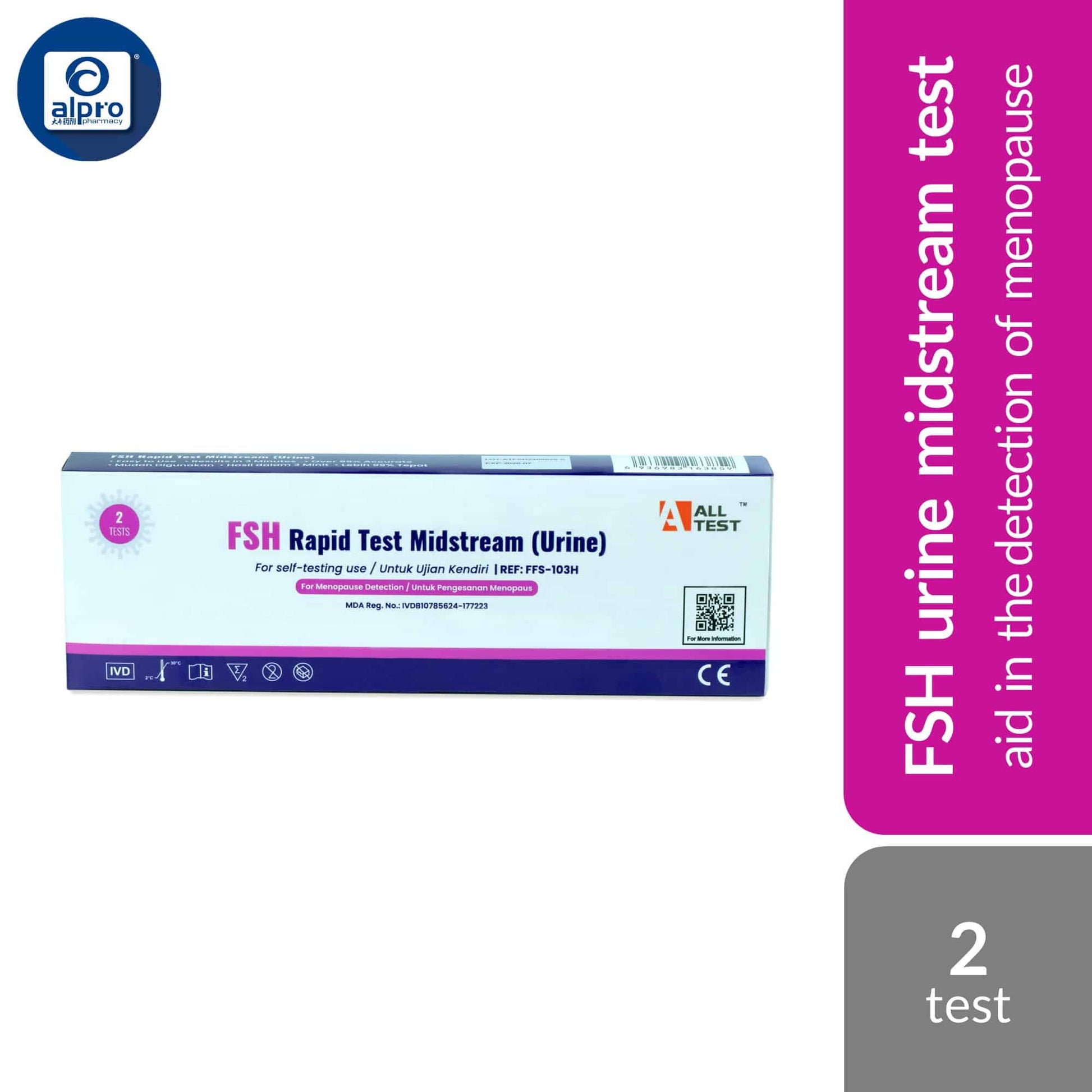 alltest-fsh-rapid-test-midstream-dipstick-cassette-urine-2s-aid-in-the-detection-of-menopause-midstream