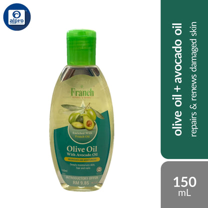 franch-olive-oil-avocado-oil-jojoba-oil-sweet-almond-oil-150ml-helps-in-repair-damaged-skin-hair product image 1