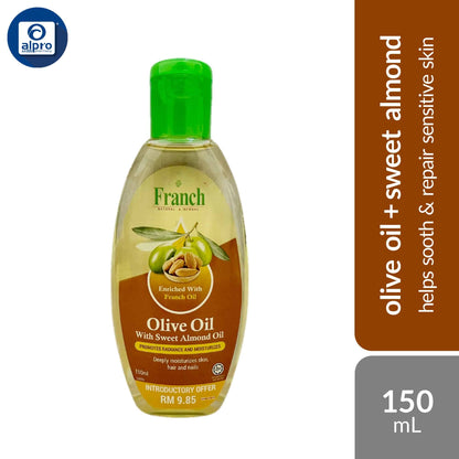 franch-olive-oil-avocado-oil-jojoba-oil-sweet-almond-oil-150ml-helps-in-repair-damaged-skin-hair product image 1