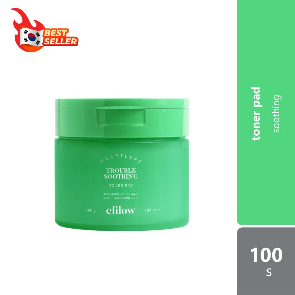 efilow Heartleaf Madecassocide Trouble Soothing Pad 100s | Non-Irritant Vegan Toner Pad