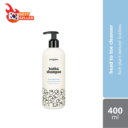 mongdies Bath & Shampoo 400mL | Rich Plant-Derived Bubbles