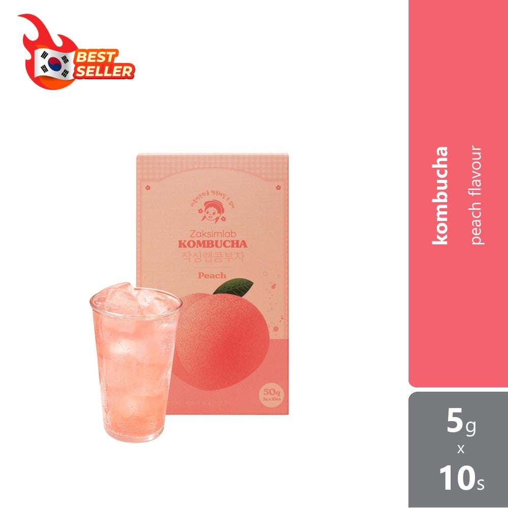 Zaksimlab Kombucha - Peach Flavour 5g ×10s | Rich Kombucha Flavour