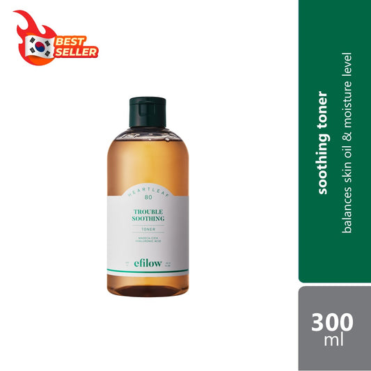 efilow Heartleaf 80 Hyalu-Cica Trouble Soothing Toner 300mL | Balances Skin Oil