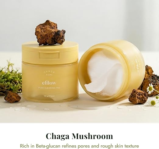 efilow Chaga Mushroom Biome Pore Clearing Pad 100s | Improve Skin Barrier & Nourish Pores