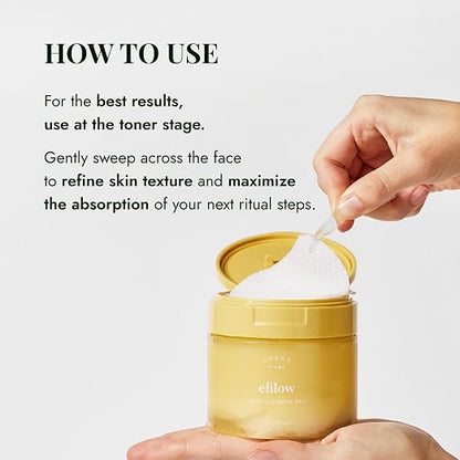 efilow Chaga Mushroom Biome Pore Clearing Pad 100s | Improve Skin Barrier & Nourish Pores