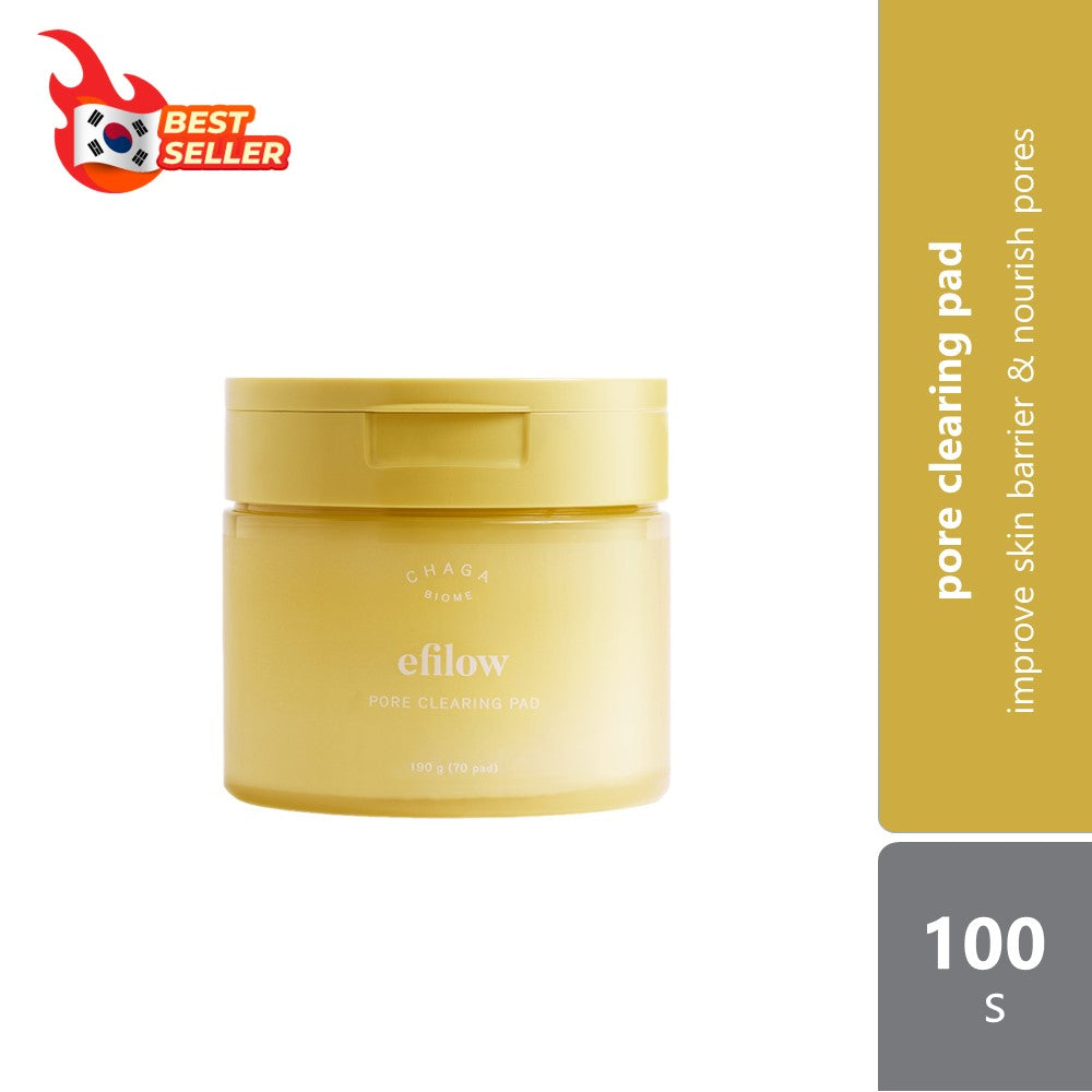 efilow Chaga Mushroom Biome Pore Clearing Pad 100s | Improve Skin Barrier & Nourish Pores