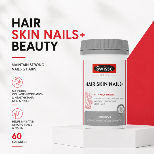 Swisse Beauty Hair Skin Nails+ 100 Tablets | Maintain Strong Nails & Hair