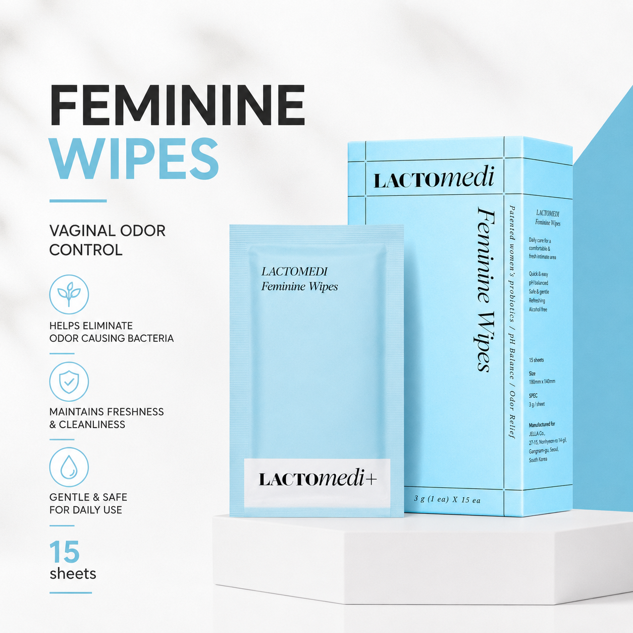Lactomedi Feminine Wipes 15s | Vaginal Odor Control