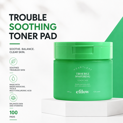 efilow Heartleaf Madecassocide Trouble Soothing Pad 100s | Non-Irritant Vegan Toner Pad