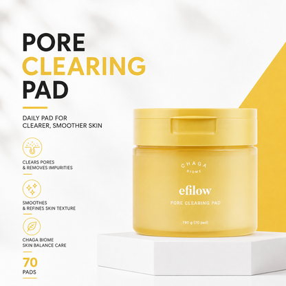 efilow Chaga Mushroom Biome Pore Clearing Pad 100s | Improve Skin Barrier & Nourish Pores