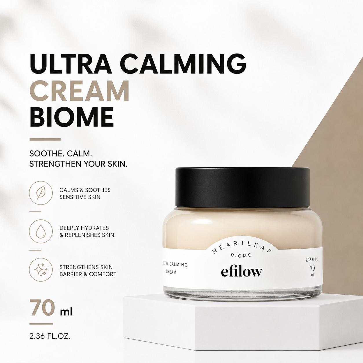efilow Heartleaf Hyalu-Cica Trouble Soothing Cream 70mL | Nourish & Moisturise Problem Skins