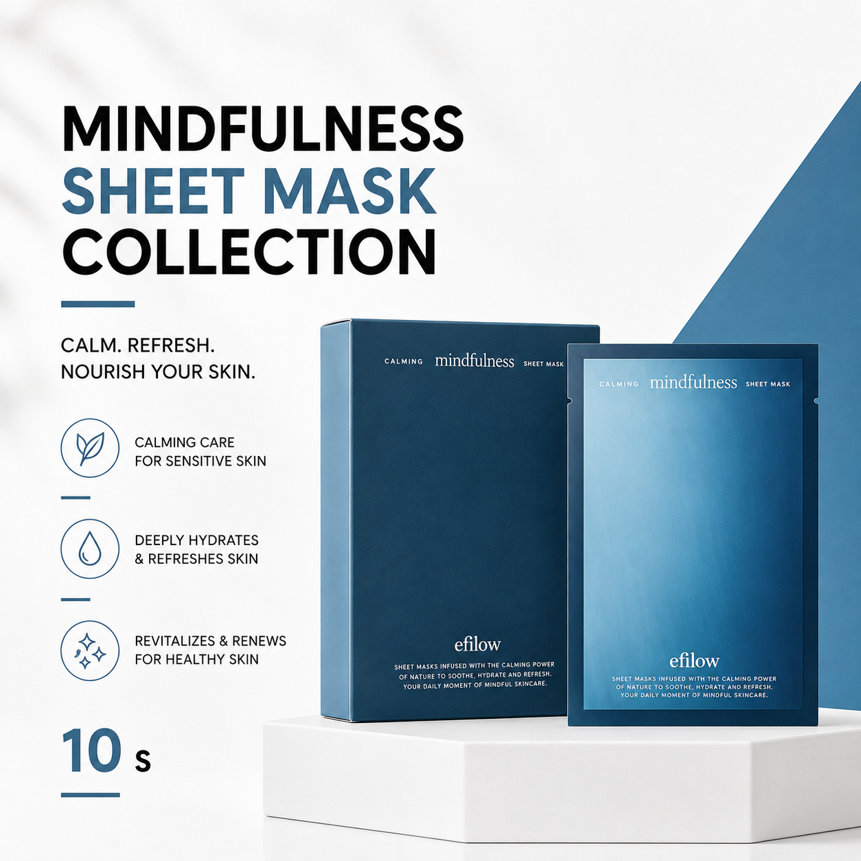 efilow Calming Mindfulness Sheet Mask 10s | Soothes & Comforts Tired Skin
