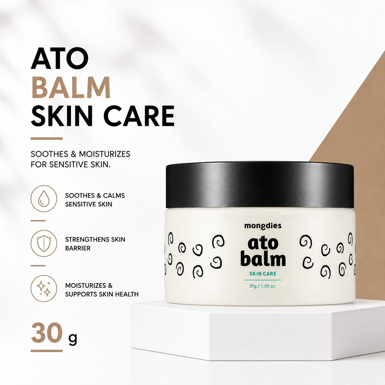 mongdies Excellent Ato Balm 30g | Moisturising Film For Targeted Care