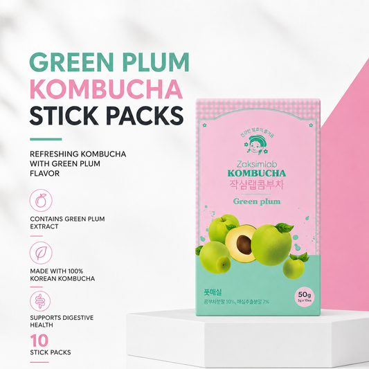 Zaksimlab Kombucha - Green Plum Flavour 5g ×10s | Rich Kombucha Flavour