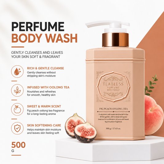 Teabless Fig Peach Oolong Tea Perfume Body Wash 500g | Promotes Smooth and Revitalized Skin